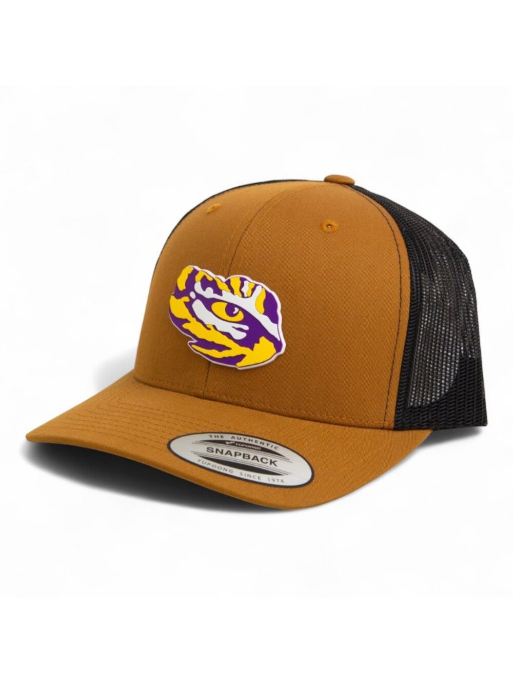 LSU Tiger Eye YP Classic Snapback Trucker Hat- Carmel/ Black